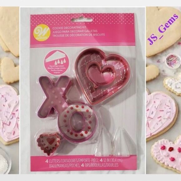 New Cookie Decorating Hearts & XO 12 Piece Kit - Picture 1 of 16